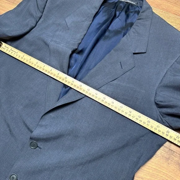 Ermenegildo Zegna Italy EU 52R/US 42R Soft 100% Silk Jacket Blue Check Jacket